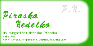 piroska nedelko business card